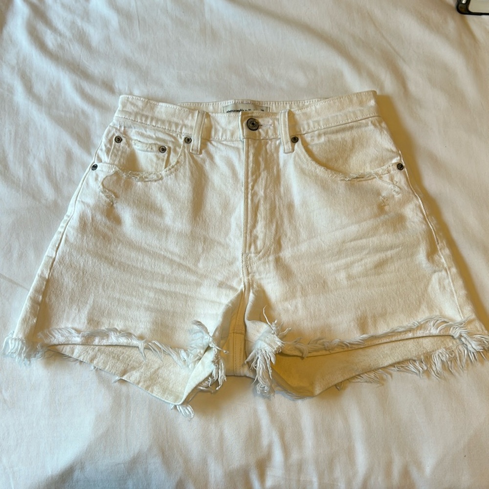 White Abercrombie denim shorts